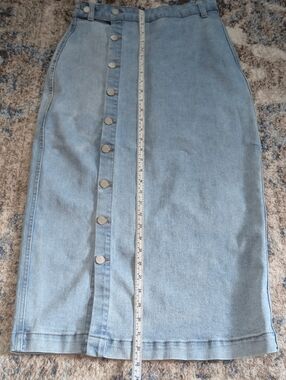 Oat New York Button Denim Maxi Skirt